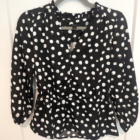 J. CREW Navy Print Top Size: 0 - Picture 1 of 6